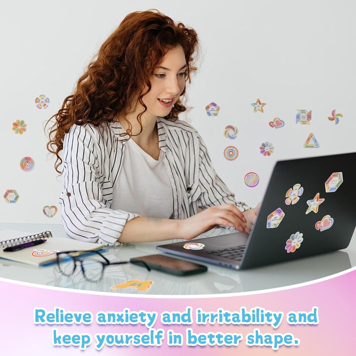 102 PCS Sensory Stickers – Calm Your Mind, Focus Your Energy